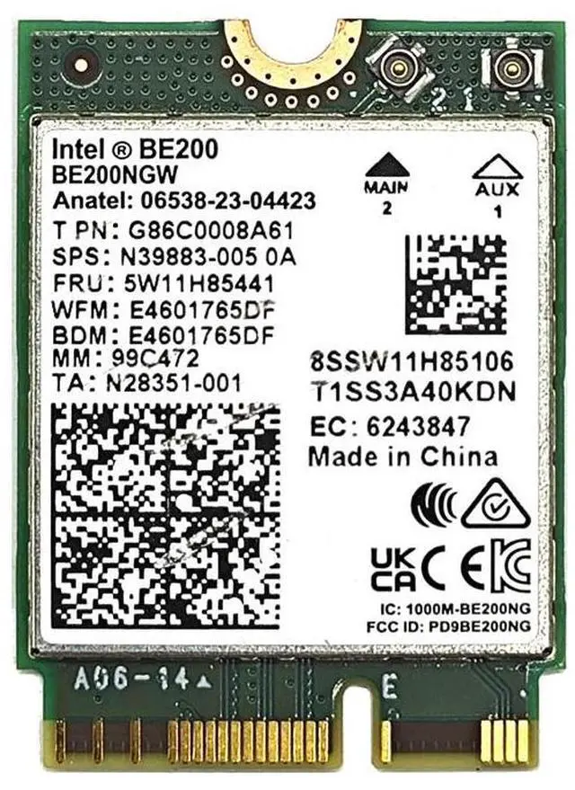 Alt view image 5 of 6 - NEW BE200 WIFI7 Wi-Fi 7 for Intel BE200 Bluetooth 5.4 M.2 Wifi Card BE200NGW 2.4/5/6GHz 5.8Gbps For Windows11 PC Laptop Computer