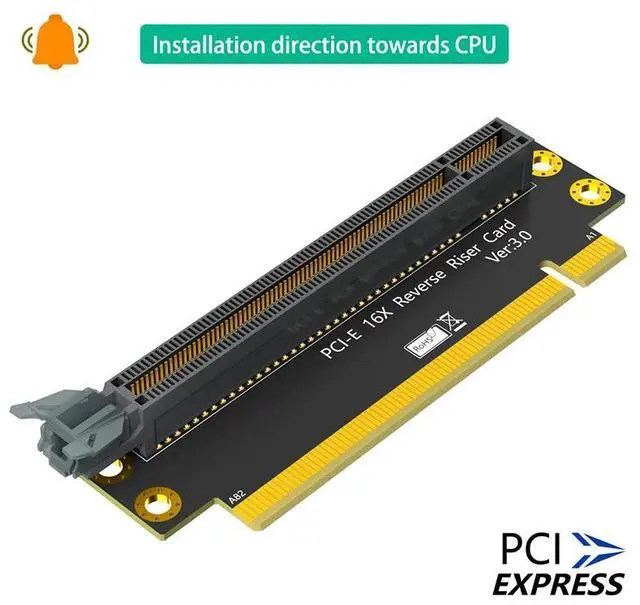 Main image of PCIE Riser Card PCI Express X16 to X16 Male to Female Expansion Card PCI-E 3.0 16X 90 Degree Reverse Riser Board For 2U Computer
