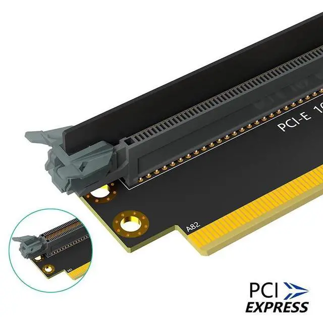 Alt view image 3 of 6 - PCIE Riser Card PCI Express X16 to X16 Male to Female Expansion Card PCI-E 3.0 16X 90 Degree Reverse Riser Board For 2U Computer