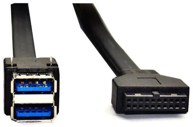 Alt view image 2 of 6 - 80cm
Connectors 19Pin/20Pin Female Header to Dual USB 3.0 Front Panel Desktop Motherboard Mount Cable Cord with Fixed Feet 30/50/80cm