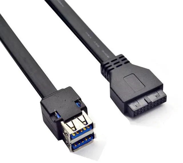 Alt view image 3 of 6 - 80cm
Connectors 19Pin/20Pin Female Header to Dual USB 3.0 Front Panel Desktop Motherboard Mount Cable Cord with Fixed Feet 30/50/80cm