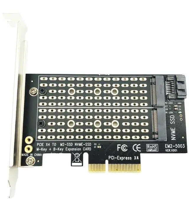 Alt view image 2 of 6 - PCI Express PCIE to M2 Adapter NVME SATA M.2 SSD PCIE Adapter NVME/SATA M2 PCI E Adapter SSD M2 to SATA PCI-E Card M Key + B Key