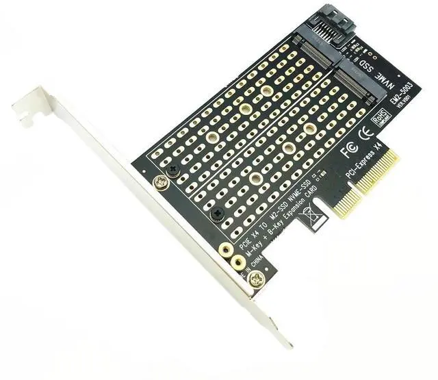 Alt view image 5 of 6 - PCI Express PCIE to M2 Adapter NVME SATA M.2 SSD PCIE Adapter NVME/SATA M2 PCI E Adapter SSD M2 to SATA PCI-E Card M Key + B Key