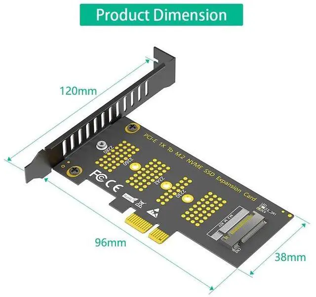Alt view image 4 of 6 - NEW PCIE NVME Adapter PCI Express 3.0 X1 to M.2 M Key Expansion Card Riser LED Indicator Support 2230 2242 2260 2280 M2 NVME SSD