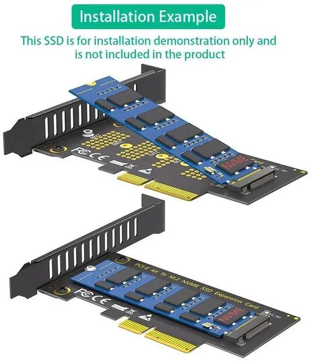 Alt view image 6 of 6 - PCI Express 3.0 X4 to NVME M Key Expansion Card Riser PCIE NVME Adapter + LED Indicator Support 2230 2242 2260 2280 M.2 NVME SSD
