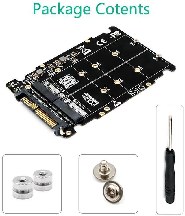 Alt view image 6 of 6 - M.2 SSD to U.2 Adapter 2in1 M.2 NVMe and SATA-Bus NGFF SSD to PCI-e U.2 SFF-8639 Adapter PCIe M2 Converter for Desktop Computers