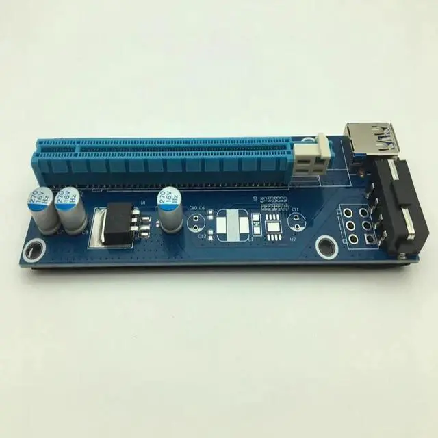 Alt view image 2 of 6 - :(Blue)
Mini PCIE Riser Card SATA to 4Pin IDE Molex Power Supply PCI-E PCI Express 1x to 16x USB 3.0 Cable for BTC Miner Machine Mining