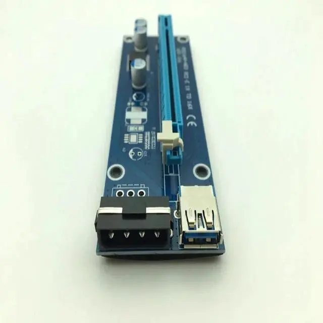 Alt view image 4 of 6 - :(Blue)
Mini PCIE Riser Card SATA to 4Pin IDE Molex Power Supply PCI-E PCI Express 1x to 16x USB 3.0 Cable for BTC Miner Machine Mining
