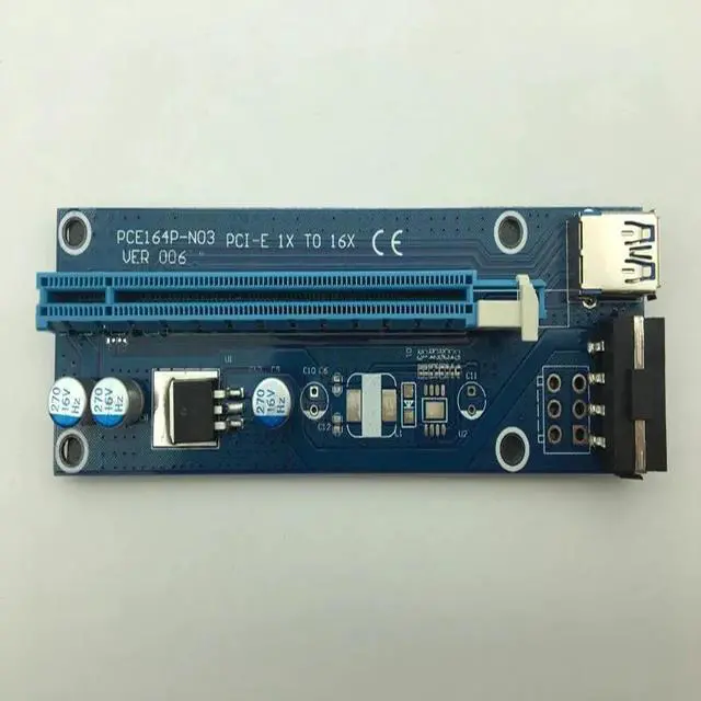 Alt view image 3 of 6 - :(Blue)
Mini PCIE Riser Card SATA to 4Pin IDE Molex Power Supply PCI-E PCI Express 1x to 16x USB 3.0 Cable for BTC Miner Machine Mining