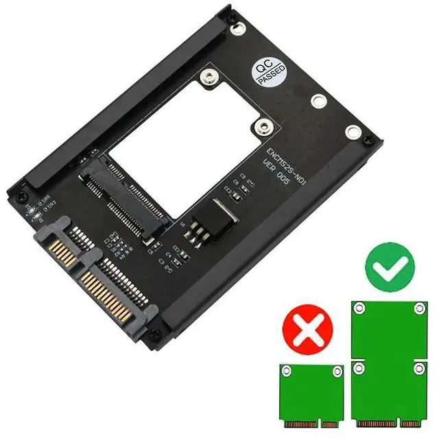 Alt view image 3 of 6 - mSATA SSD to 2.5" SATA 3.0 III Adapter Card Riser Board with Frame Bracket Support Full Size mSATA SSD 6Gps for Desktop Computer