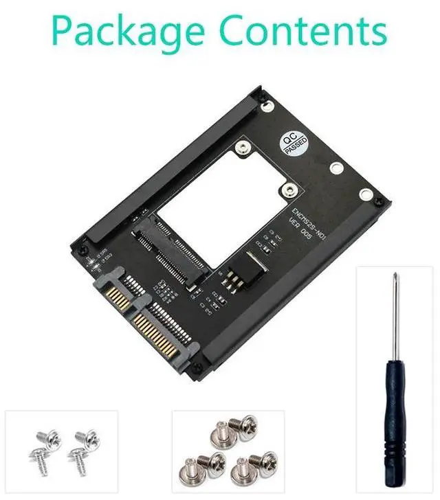 Alt view image 5 of 6 - mSATA SSD to 2.5" SATA 3.0 III Adapter Card Riser Board with Frame Bracket Support Full Size mSATA SSD 6Gps for Desktop Computer