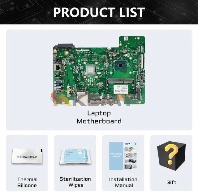 Alt view image 6 of 6 - Model2(UMA N3700)
AE V220IB Laptop Motherboard For  Vivo AiO V220IB Notebook Mainboard With N3700 CPU ed OK