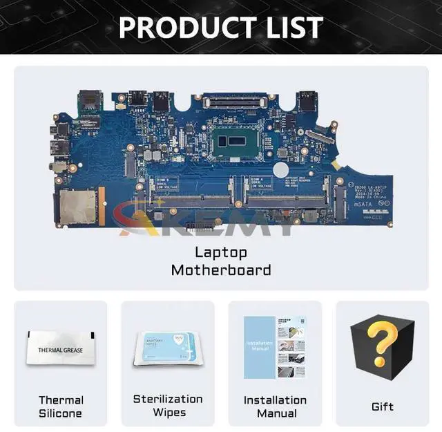Alt view image 6 of 6 - Model2(UMA I7-5600U)
For  Latitude E7250 7250 Laptop Motherboard LA-A971P 02PVP8 0G9CNK 0TPHC4 i3 i5 i7 5th Gen Notebook Mainboard