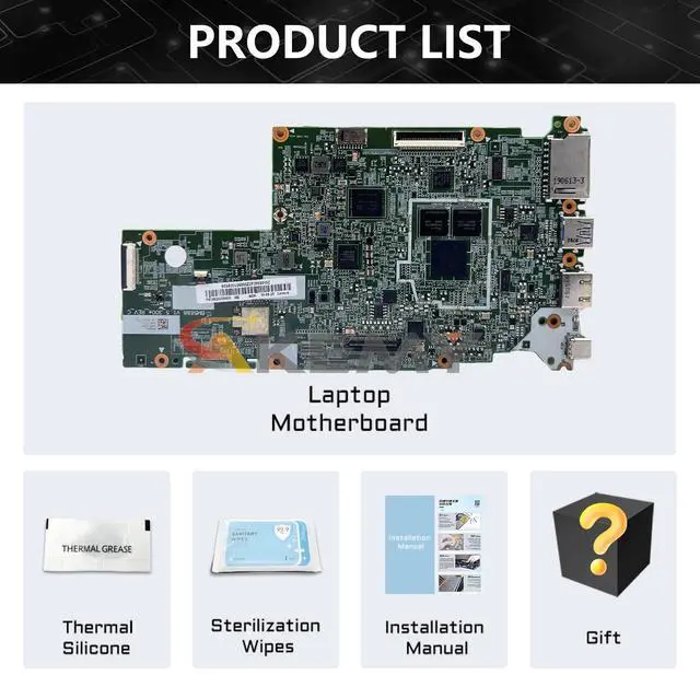 Alt view image 6 of 6 - Model4(UMA N4020 4GB 64G)
For  BM5688 300E Laptop motherboard 5B20S72116 CPU N4000N4020 4G-R