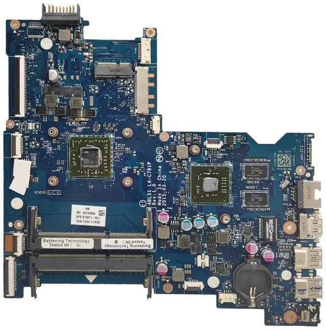Alt view image 2 of 5 - Model4(DIS A8 No VGA Port)
For  Pavilion 15-AF Notebook Mainboard LA-C781P With AM7410 CPU UMA 818650-501 813970-501 Laptop Motherboard Tested
