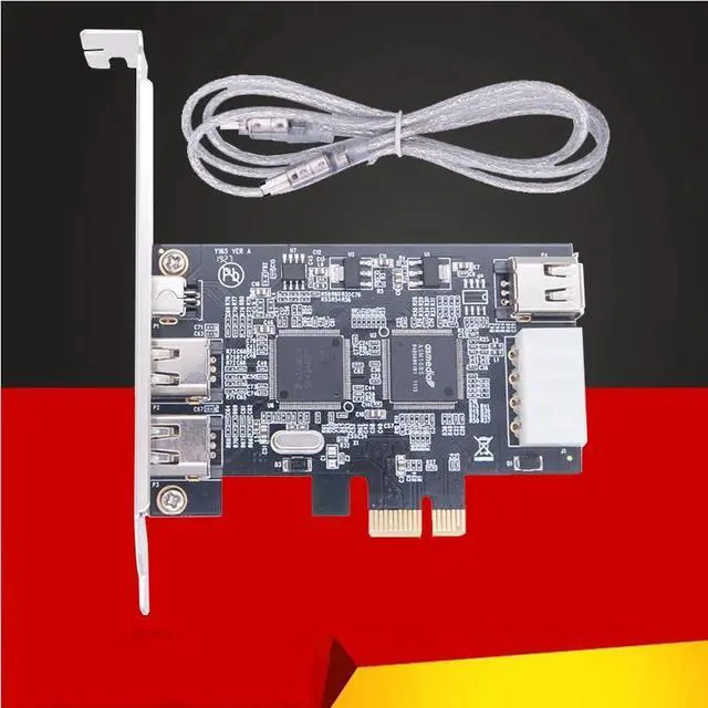 Main image of PCI-e 1X IEEE 1394A 4 Port(3+1) Firewire Card Adapter PCIe PCI Express Internal 1394 A 6Pin To 4 Pin IEEE 1394 Cable For Desktop