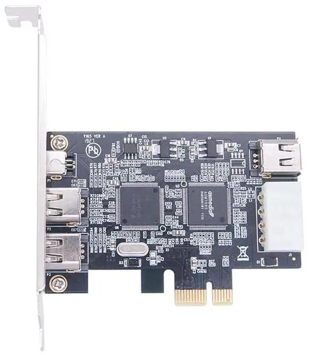 Alt view image 2 of 6 - PCI-e 1X IEEE 1394A 4 Port(3+1) Firewire Card Adapter PCIe PCI Express Internal 1394 A 6Pin To 4 Pin IEEE 1394 Cable For Desktop