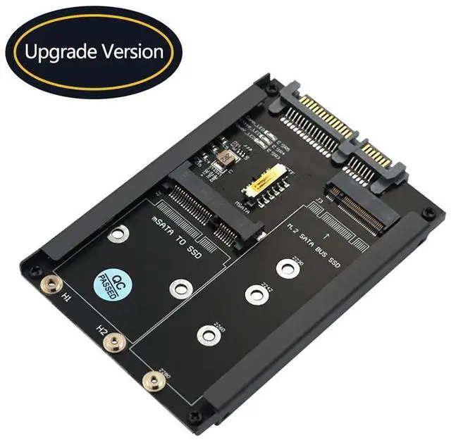 Main image of Metal Case mSATA SSD B+M Key M.2 NGFF SSD to 2.5" SATA 3.0 6Gbps Adapter Card with Enclosure Socket mSATA M2 to SATA Riser Board