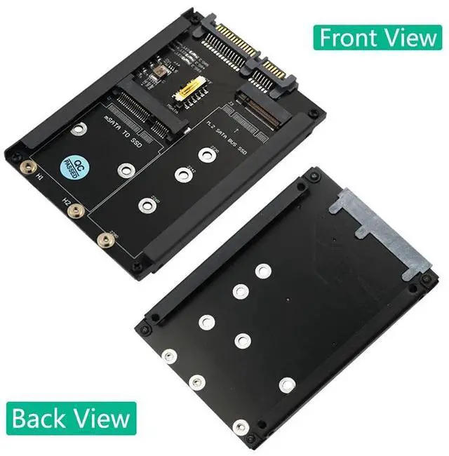 Alt view image 2 of 6 - Metal Case mSATA SSD B+M Key M.2 NGFF SSD to 2.5" SATA 3.0 6Gbps Adapter Card with Enclosure Socket mSATA M2 to SATA Riser Board
