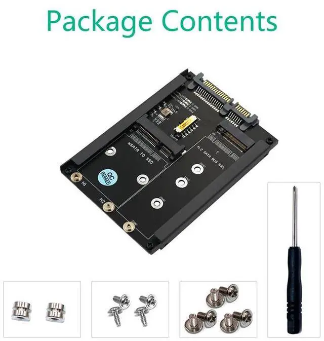 Alt view image 5 of 6 - Metal Case mSATA SSD B+M Key M.2 NGFF SSD to 2.5" SATA 3.0 6Gbps Adapter Card with Enclosure Socket mSATA M2 to SATA Riser Board