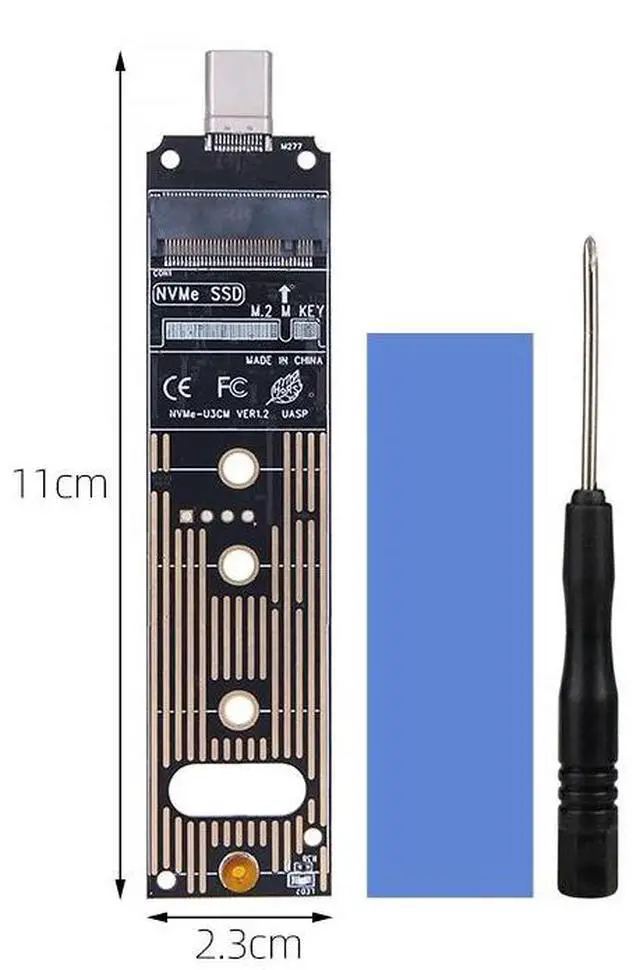 Alt view image 3 of 6 - TYPE-A Interface
M2 SSD Adapter NVMe Enclosure M.2 to USB3.1 Case for NVME PCIE M Key 2230/2242/2260/2280 SSD NVME to USB TYPE-A/TYPE-C Converter