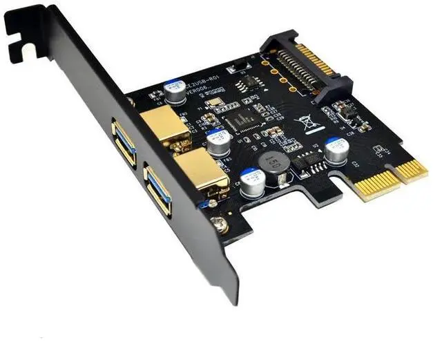 Alt view image 2 of 5 - USB 3.0 PCI Express Expansion Card PCIE USB 3.0 Card Adapter 5Gbps 2 Ports USB 3.0 PCI-E PCI Express SATA Power Connector for PC