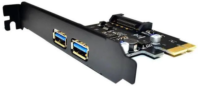 Alt view image 3 of 5 - USB 3.0 PCI Express Expansion Card PCIE USB 3.0 Card Adapter 5Gbps 2 Ports USB 3.0 PCI-E PCI Express SATA Power Connector for PC