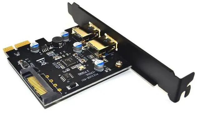Alt view image 4 of 5 - USB 3.0 PCI Express Expansion Card PCIE USB 3.0 Card Adapter 5Gbps 2 Ports USB 3.0 PCI-E PCI Express SATA Power Connector for PC