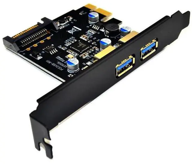 Alt view image 5 of 5 - USB 3.0 PCI Express Expansion Card PCIE USB 3.0 Card Adapter 5Gbps 2 Ports USB 3.0 PCI-E PCI Express SATA Power Connector for PC