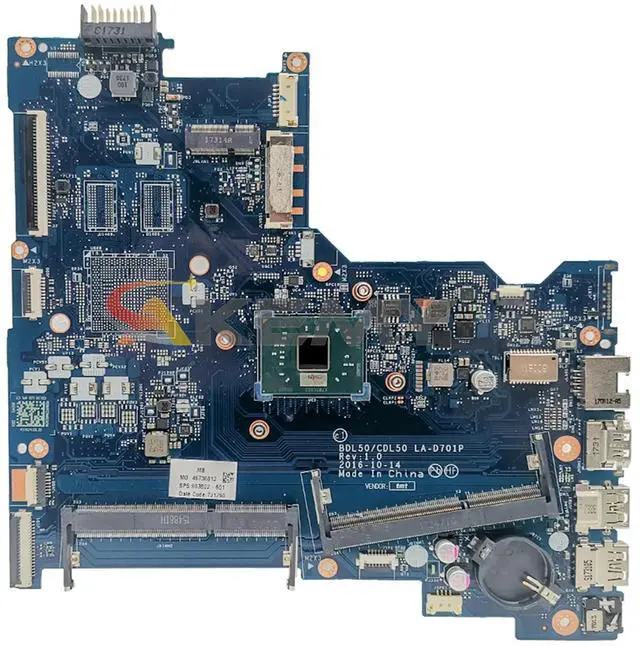 Alt view image 4 of 6 - Model1(N3350 With VGA Port)
For  15-AY 15T-AY Laptop Motherboard LA-D701P DBL50 CDL50 903802-001 903802-601 wi Pavilion