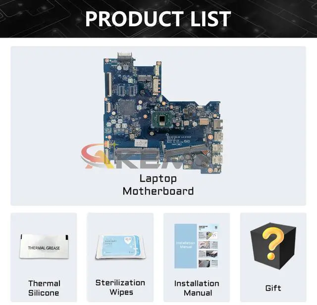 Alt view image 6 of 6 - Model1(N3350 With VGA Port)
For  15-AY 15T-AY Laptop Motherboard LA-D701P DBL50 CDL50 903802-001 903802-601 wi Pavilion