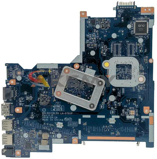 Alt view image 5 of 6 - Model1(N3350 With VGA Port)
For  15-AY 15T-AY Laptop Motherboard LA-D701P DBL50 CDL50 903802-001 903802-601 wi Pavilion