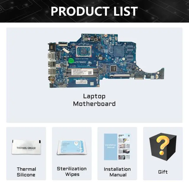 Alt view image 6 of 6 - Model1(UMA YM3050)
For  ProBook x360 11 G6 Laptop Motherboard 6050A3113201 M03744-001 UMA i3-10110Y 4GB ThinkPad T480s Mainboard