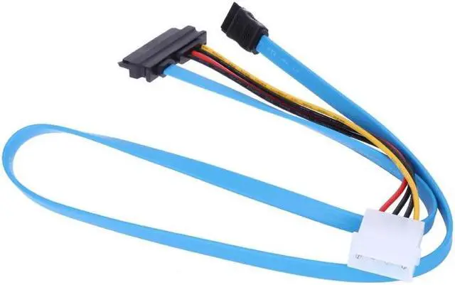 Alt view image 2 of 5 - 70cm 7 Pin SATA Serial ATA Female to LP4 Male SAS 29 Pin and 4 Pin Female Power Adapter Connector Cable for Computer Brand New