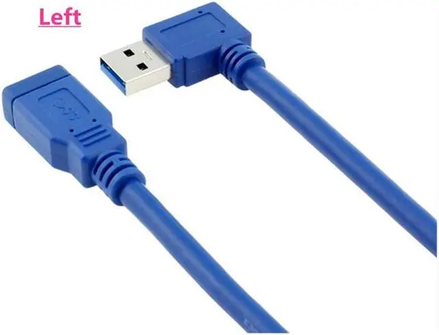 Alt view image 3 of 5 - USB Extension Cable USB 3.0 Right / Left 90 Degree Right Angle Cable Male To Female Adapter Cord USB Cables (0.3m)(Left)