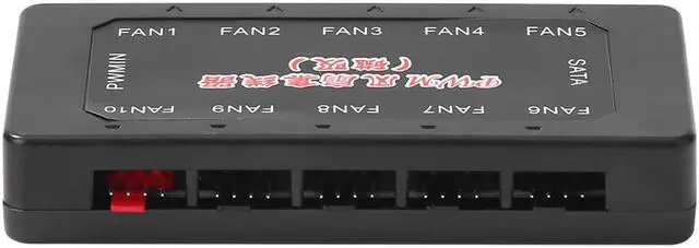 Alt view image 2 of 6 - 1 to 10 Ports 12V 4Pin PWM Cooler Fan HUB SATA Power Extension Splitter Speed Controller Adapter for PC Motherboard Cooling