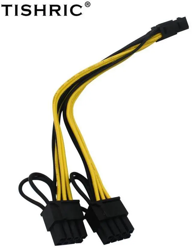 Alt view image 5 of 6 - 10pcs TISHRIC PCI Express PCIE 6 Pin to Dual 8 6+2 Pin Graphic Video Card Adapter Power Supply Splitter Cable For Mining riser