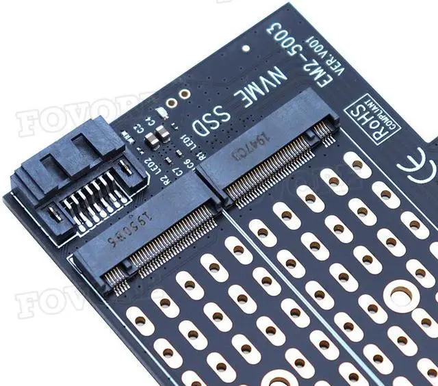 Alt view image 6 of 6 - M.2 M2 to PCI-E Adapter SATA M2 SSD PCIE Adapter NVME PCIE Adapter SSD M.2 to SATA PCI Express Card M Key +B Key