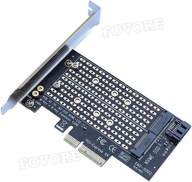 Alt view image 4 of 6 - M.2 M2 to PCI-E Adapter SATA M2 SSD PCIE Adapter NVME PCIE Adapter SSD M.2 to SATA PCI Express Card M Key +B Key