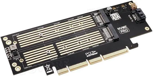Alt view image 4 of 6 - M2 adapter M2 NVMe NGFF M B key SSD PCI express PCIe x4 x6 x8 adapter PCI-e PCI e to M.2 converter card for 2230 2242 2260 2280