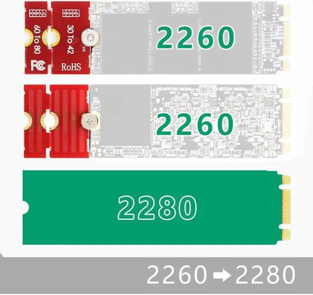 Alt view image 5 of 5 - JEYI M2 PLUS for NGFF for NVME M.2 Extended Transfer 2230, 2242, 2260, 2280 Aircraft M2 CHANGE LONG SIZE M.2 U.2 SSD