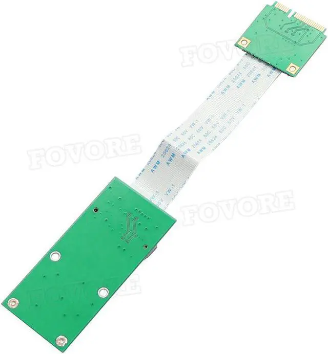 Alt view image 2 of 6 - mini PCIe to mSATA SSD extension cable WiFi wireless network card to mini PCIe adapter Extender cable for Laptop