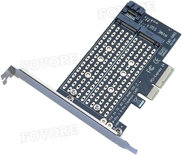 Alt view image 5 of 6 - M.2 M2 to PCI-E Adapter SATA M2 SSD PCIE Adapter NVME PCIE Adapter SSD M.2 to SATA PCI Express Card M Key +B Key