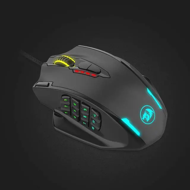 Alt view image 3 of 9 - Redragon M908 Impact RGB Gaming Mouse, 12400 DPI Wired Laser MMO Mouse with High Precision Actuation, 12 Macro Side Buttons and 16.8 Million Customized Breathing Backlight for PC/Laptop