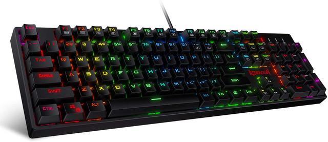 Redragon K582 SURARA RGB LED Backlit Mechanical Gaming Keyboard with 104 Keys-Linear and Quiet-Red Switches