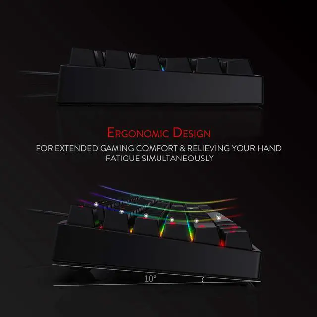 Alt view image 2 of 12 - Redragon K582 SURARA RGB LED Backlit Mechanical Gaming Keyboard with 104 Keys-Linear and Quiet-Red Switches