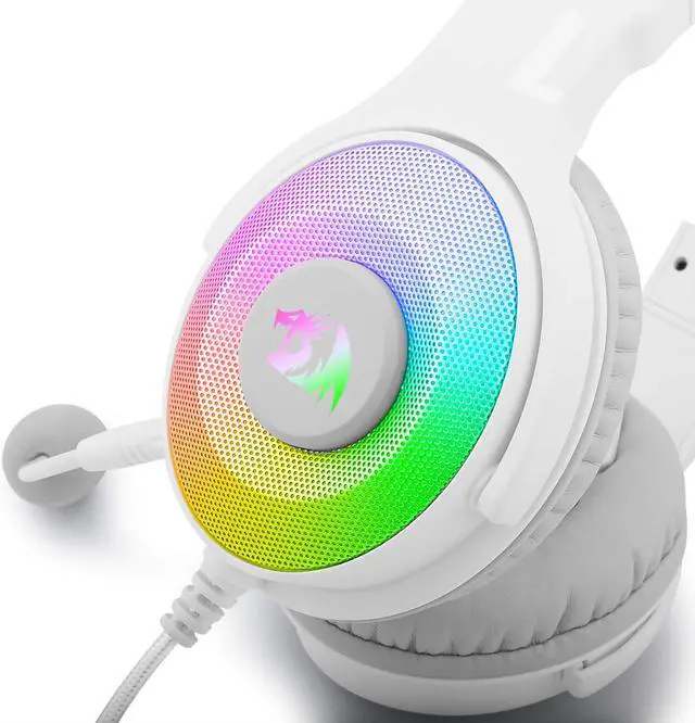 Alt view image 4 of 7 - Redragon H350 Pandora RGB Wired Gaming Headset, Dynamic RGB Backlight - Stereo Surround-Sound - 50MM Drivers - Detachable Microphone, Over-Ear Headphones Works for PC/PS4/XBOX One/NS