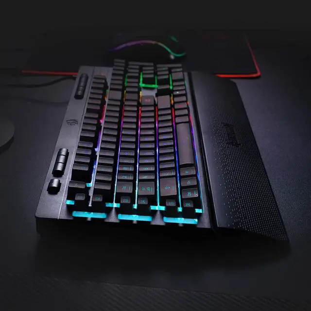 Alt view image 7 of 7 - Redragon K512 Shiva RGB Backlit Membrane Gaming Keyboard with Multimedia Keys, Linear Mechanical-Feel Switch, 6 Extra On-Board Macro Keys, Dedicated Media Control, Detachable Wrist Rest