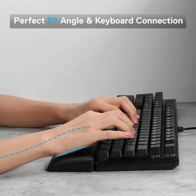 Alt view image 6 of 8 - Redragon P037 Meteor L Computer Keyboard Wrist Rest Pad, Ergonomic Soft Memory Foam Wrist Support w/Anti-Slip Rubber Base, 100% 104 Keys Standard Size 17.12 x 2.87 in, 0.78 inch (20mm) Height, Black
