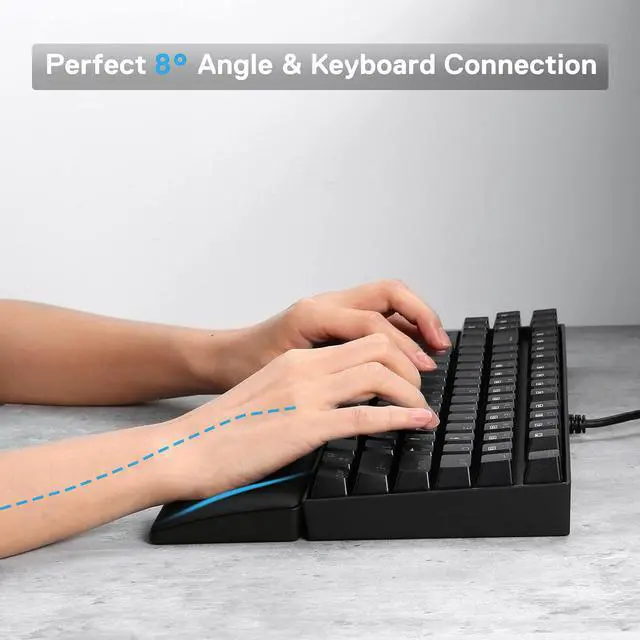 Alt view image 6 of 7 - Redragon P036 Meteor M Computer Keyboard Wrist Rest Pad, Ergonomic Soft Memory Foam Wrist Support w/Anti-Slip Rubber Base, 80% 87 Keys TKL Size 14.13 x 2.87 in, 0.78 inch (20mm) Height, Black